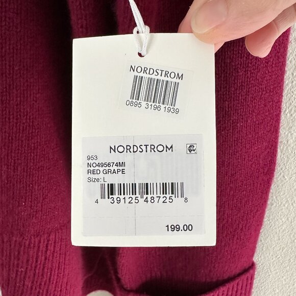 Nordstrom Wool & Cashmere Turtleneck Sweater Burgundy Large NEW - Picture 5 of 11